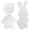 2 Pcs White Diy Bunny Piggy Bank Cartoon Rabbit Coin Storage Home Decor Kids Toys Vinyl Figurine Cute Unfinished Money Box 3