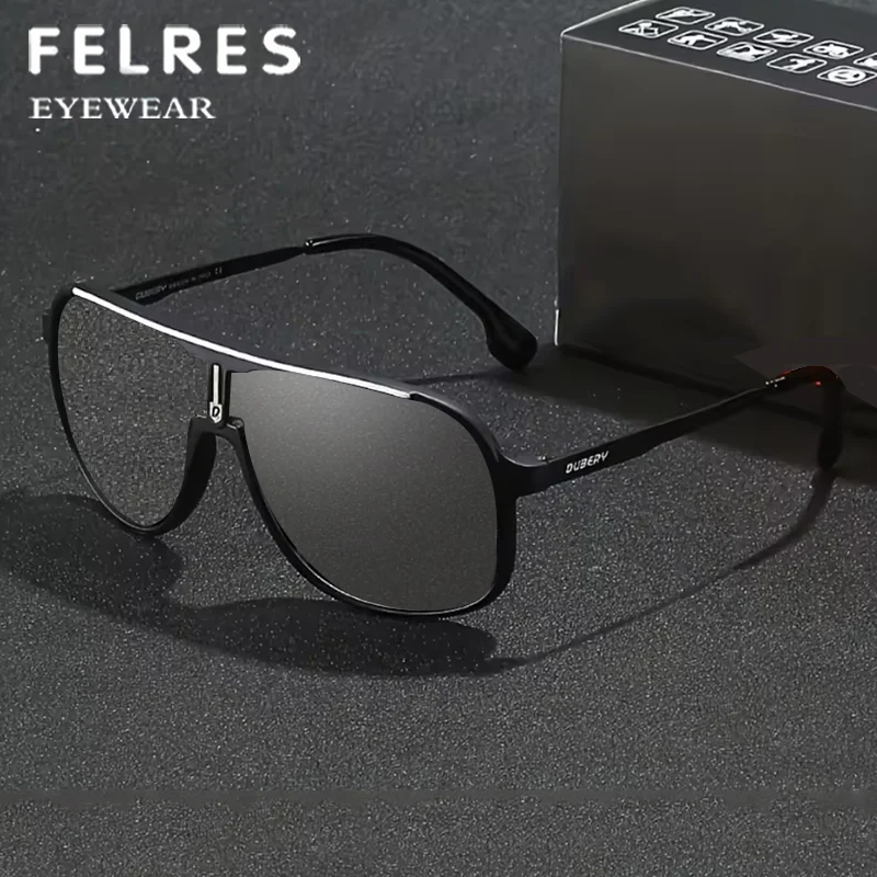 Photochromic Myopia Glasses - Large Oval Pilot Style Prescription Eyewear Men | Color Changing Sunglasses