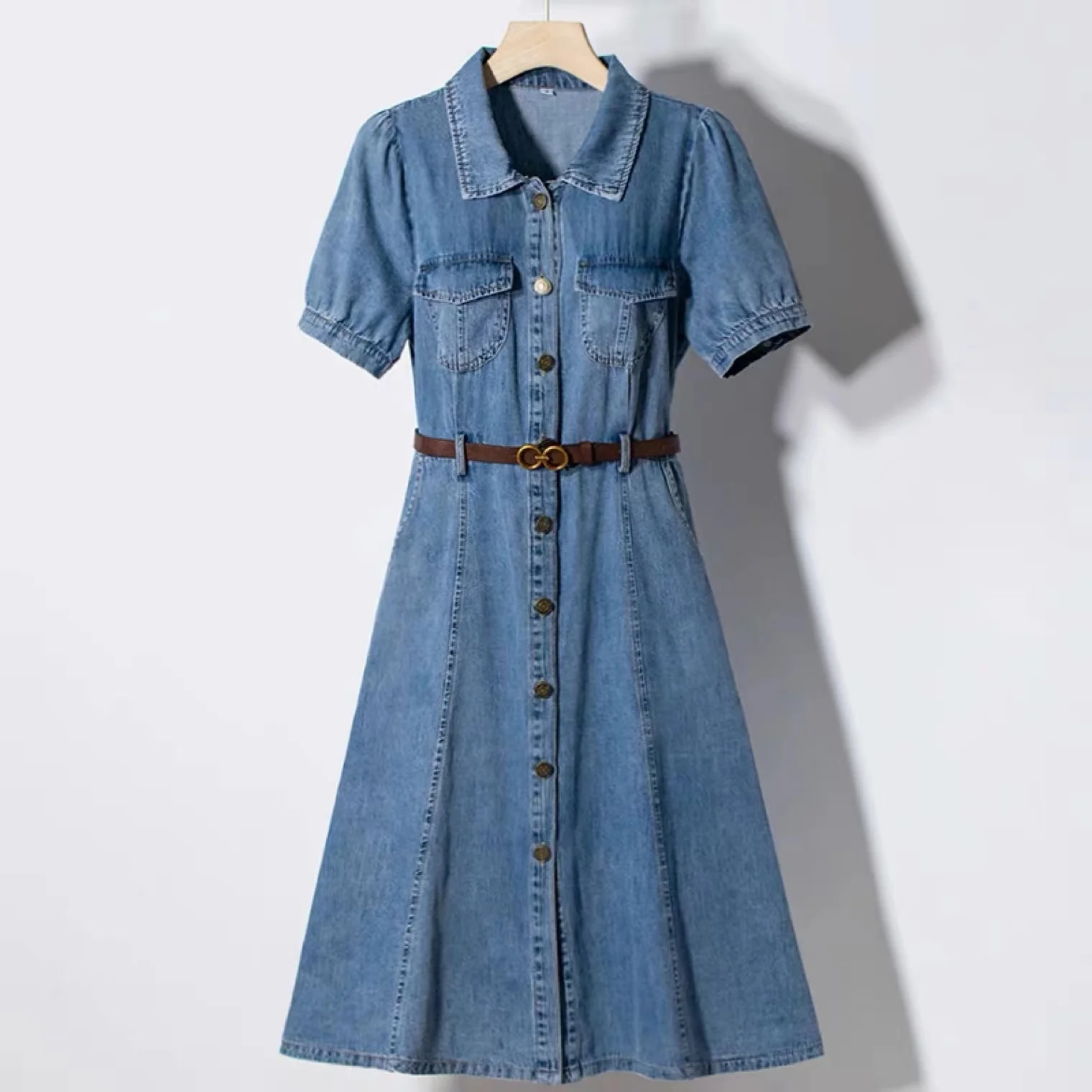 美品★ I LINE DENIM SHIRT DRESS I LINE DENIM SHIRT DRESS