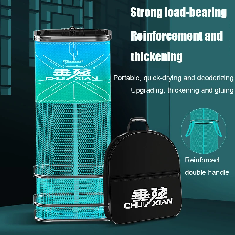 

Portable Square Fishing Net With Glue Fish Cage Nano Fast Dry Fishing Net With Bag Fishing Tool Accessories