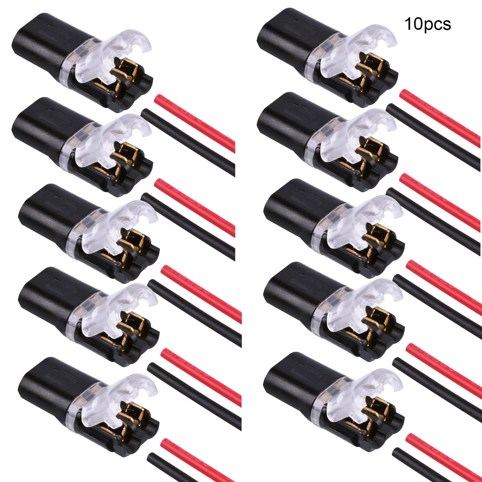 

10pc Double-Wire Plug-In Cable Connector With Locking Buckle Electrical Supplies H Solderless Quick Wire Terminal Wire Connector