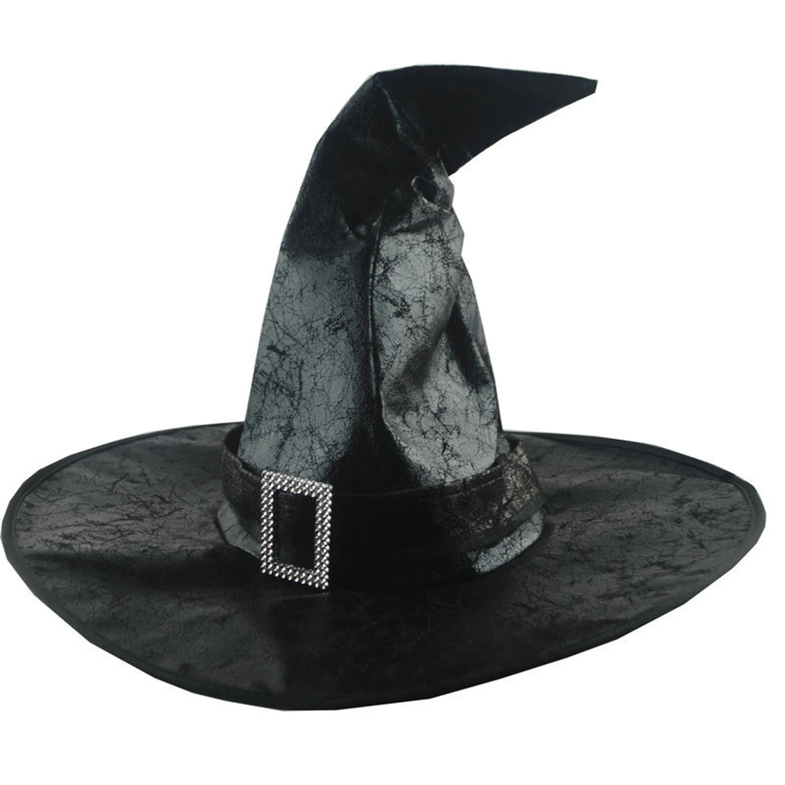 Halloween Witch Hat Halloween Folds Witch Wizard Adult Party Cosplay Costume Magician Hat Halloween Ball Party Props Dress Up Hat Accessory