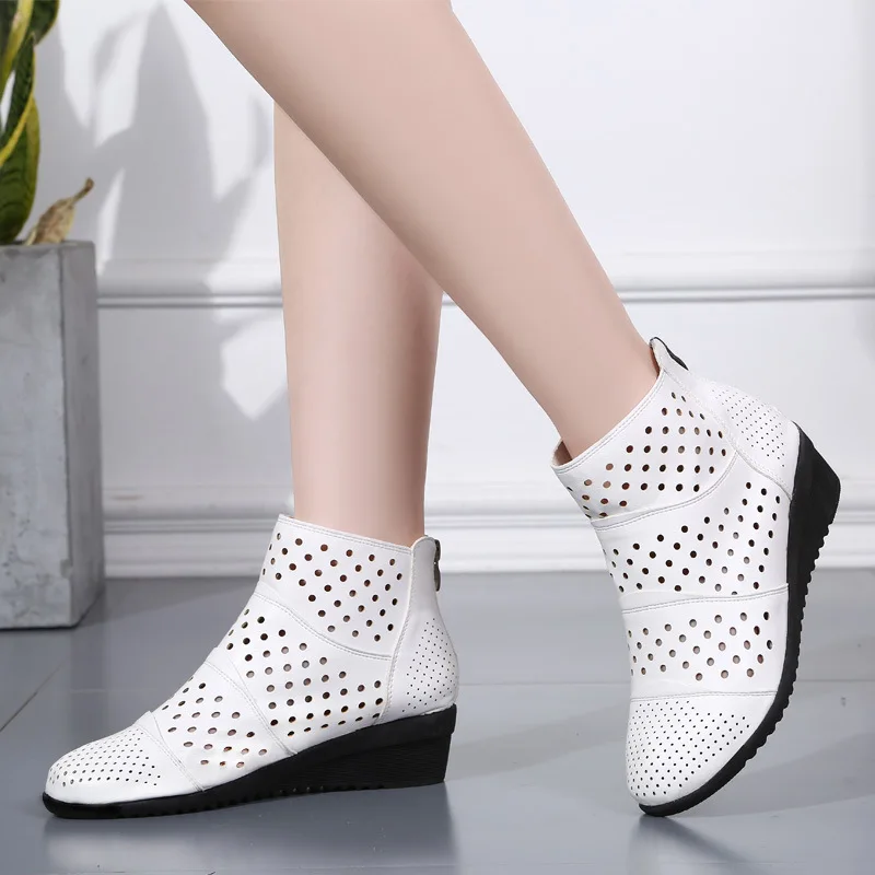 

XIHAHA 2022 New Summer Sandals New Mesh Mid-heel Net Boots High Heels Wild Net Red Tide Street Shooting Breathable Women Sandal
