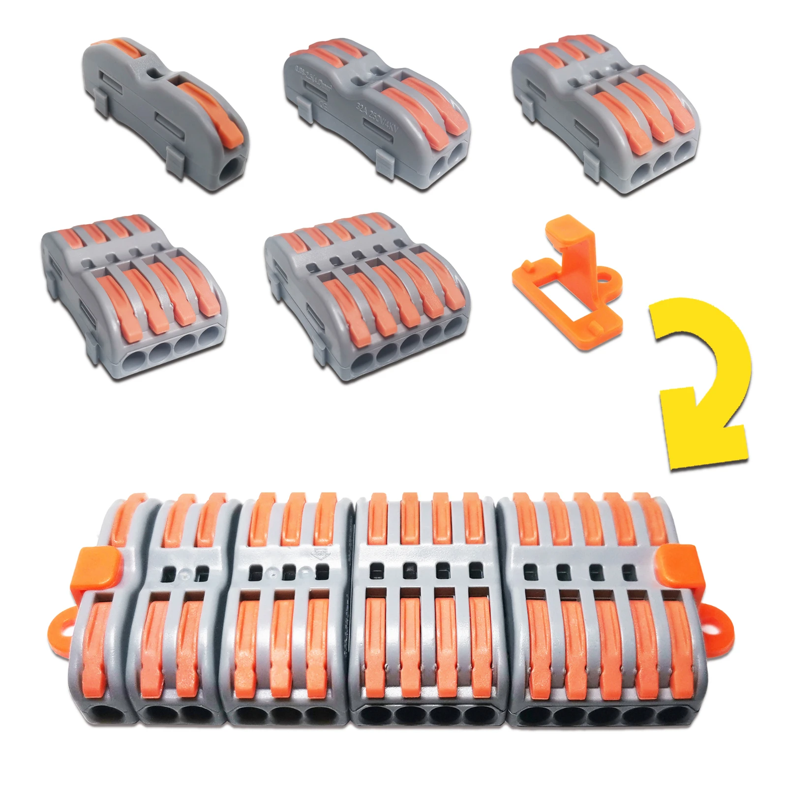 Mini Fast Wire Cable Connectors Universal Compact Conductor Spring Splicing Wiring Connector Push-in Terminal Block P421 F12
