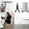 10 Pack Folding Chairs, Portable Party Plastic Chairs, Stackable Commercial Seats with Steel Frame, 350lbs Capacity 5