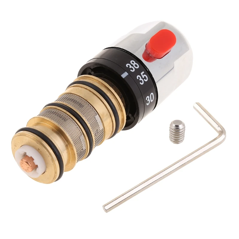 

New Hot Brass Thermostatic Mixing Va-lve Temperature Control Ceramic Va-lve Dropship