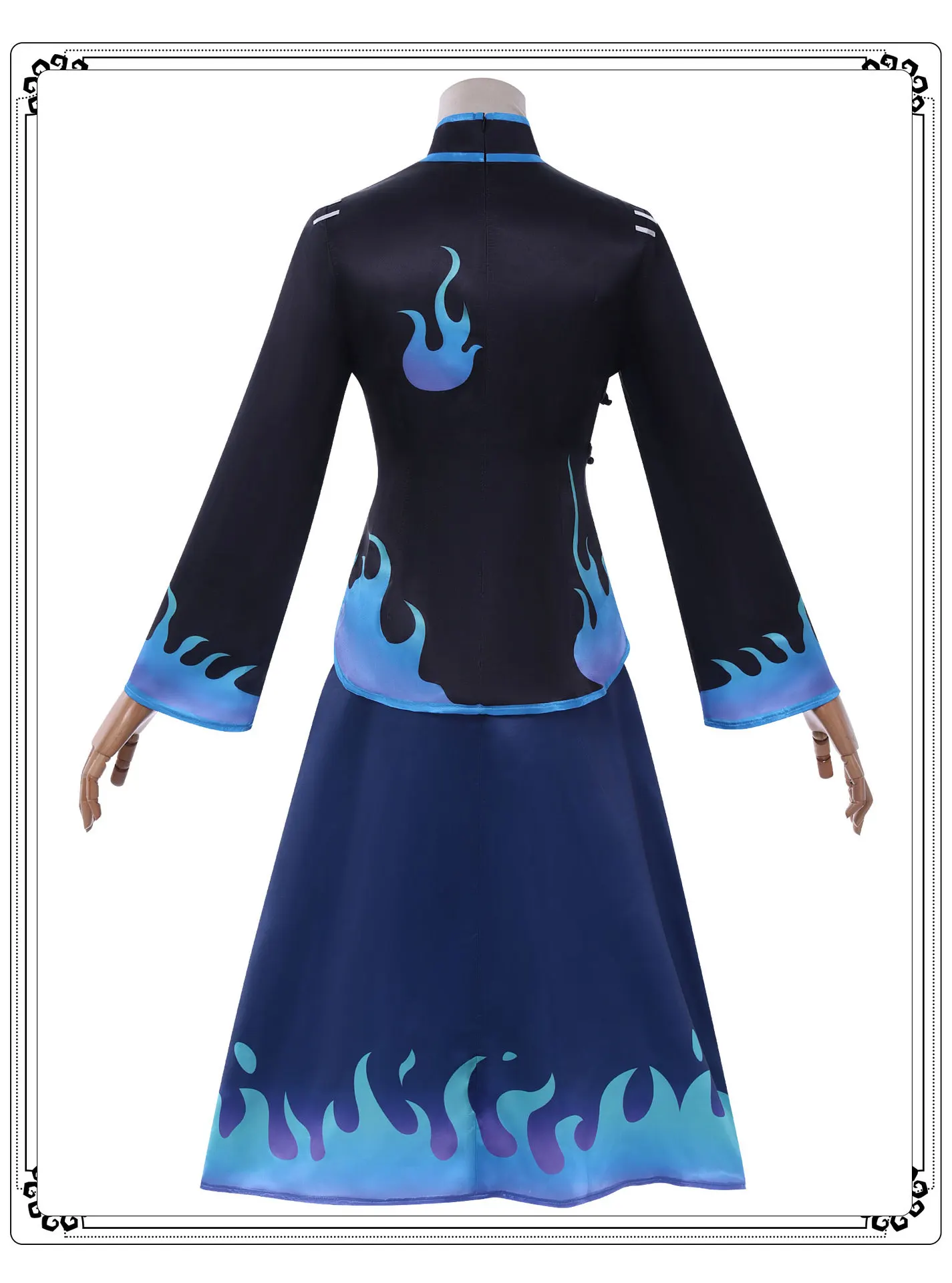 Identity Ⅴ: Qi Shiyi (Antiquarian) | Blue Cheongsam Uniform Costume Dress Cosplay 28 Republic of China Style Student Cheongsam Costume for Women (Unofficial)