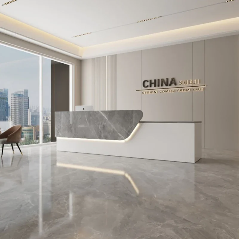 European Beauty Reception Desks Luxury Simple Modern Nordic Reception Desk Unique Quality Commercial Furniture