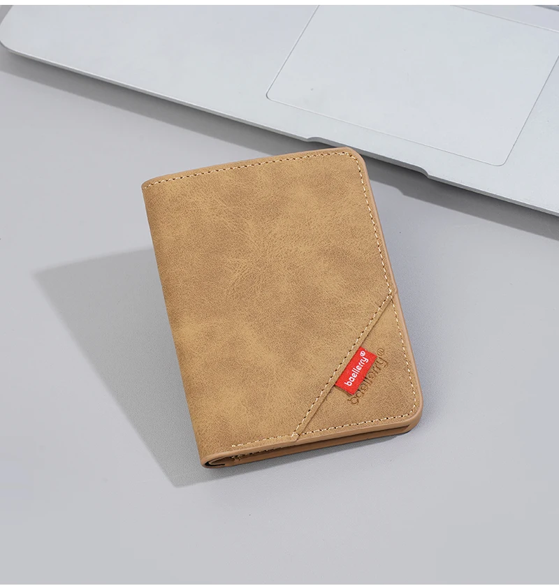 Neue Dünne Kurze Männer Brieftaschen Einfache Karte Halter Hohe Qualität PU Matt Männlichen Brieftasche Geld Clip Foto Halter Männer Geldbörsen – Detail 13