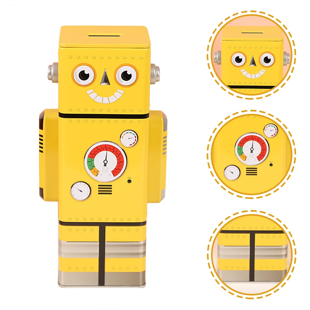 Yellow Robot Tin Piggy Bank For Girls Piggy Bank Girls Saver Children Toy Money Storage Home Decor Gift Idea 3