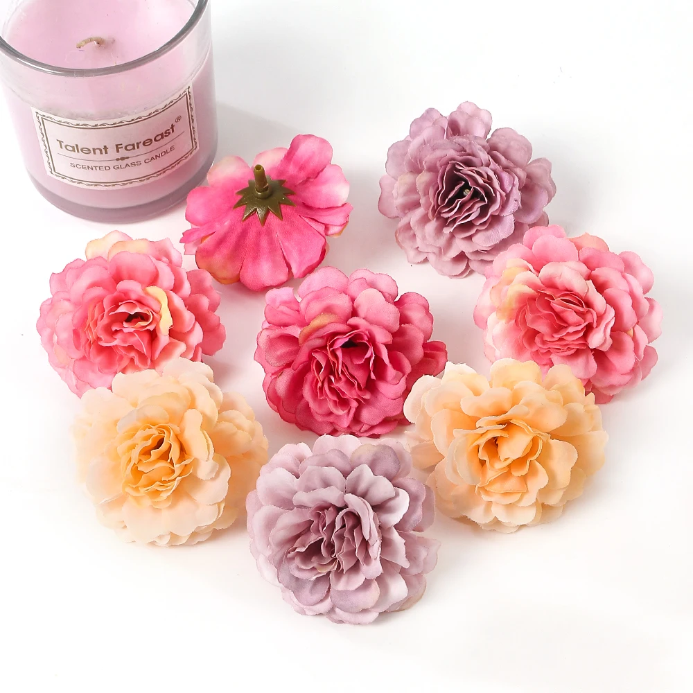 Künstliche Rose Blumen Seide gefälschte Blumen Kopf für Wohnkultur Garten Ehe Hochzeit Dekoration Braut Handwerk Kranz Zubehör – Detail 8