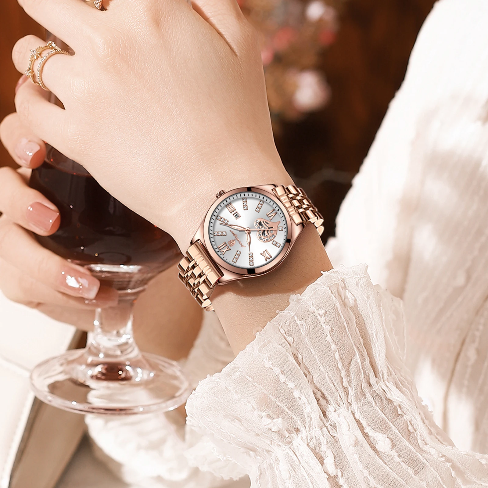 POEDAGAR Top Luxury Woman Watches Waterproof Luminous Date Stainless Steel Women’s Quartz Wristwatch Elegant Dress Ladies Watch BEST SELLERS