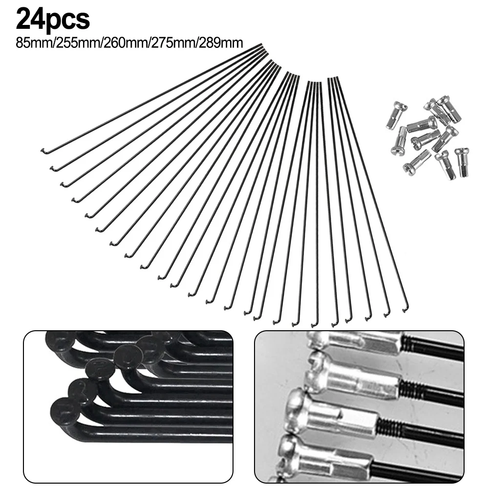 24pcs Bicycle Spoke 261/264/270/287MM Mountain Bike Steel Spokes And Nipples ForRim 27.5/26/29 Bicycle Accessories ﻿replace Tool