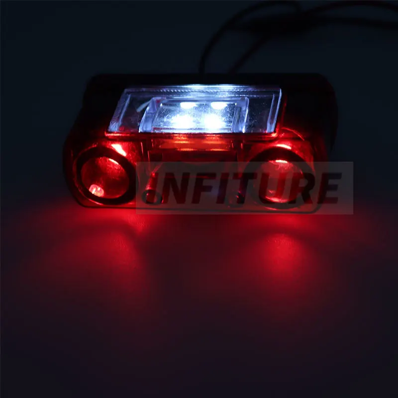2x Led 라이센스 번호판 라이트 12V 24V 레드 방수 범용 자동차 트럭 트레일러 테일 라이트 라이센스 플레이트 램프