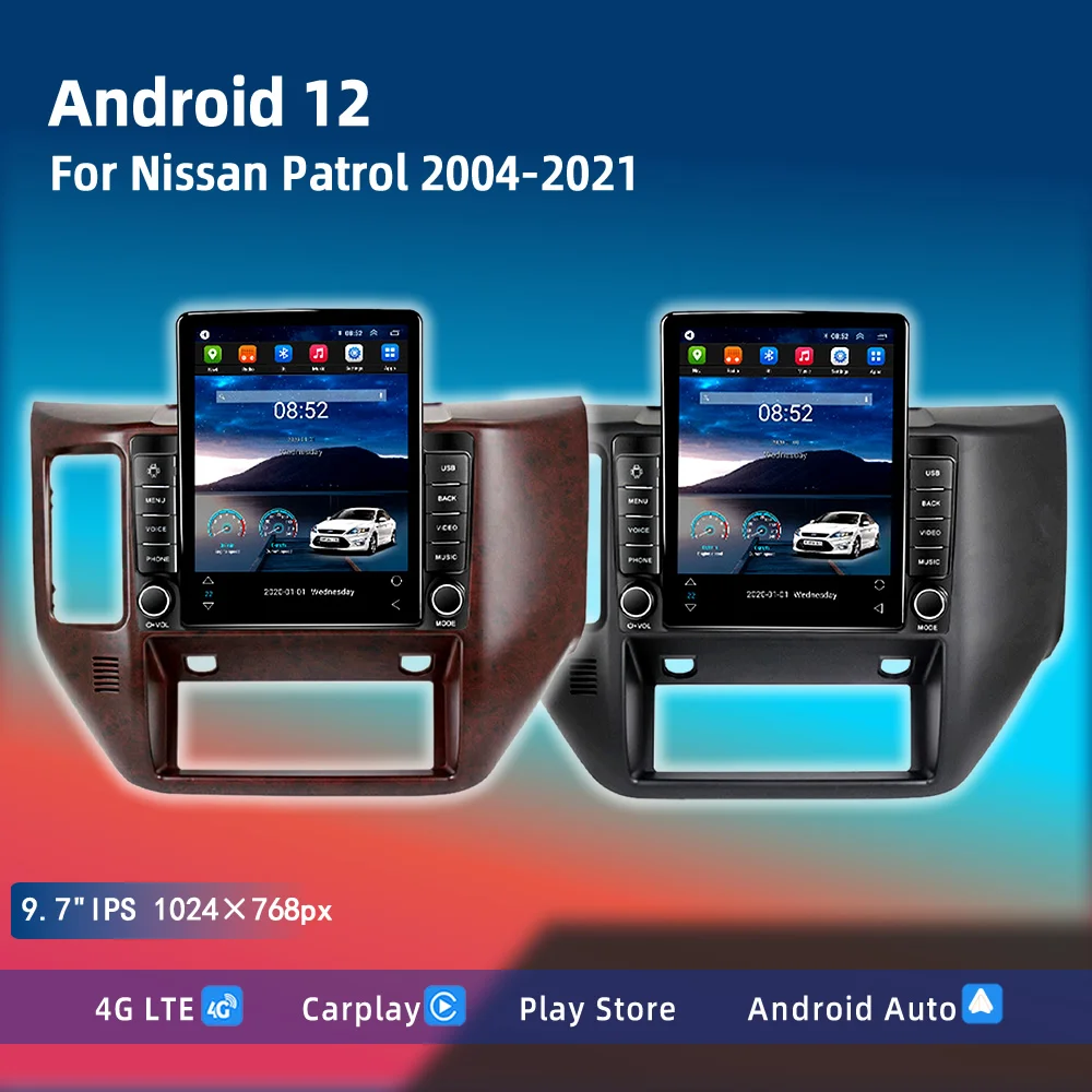 

9.7" Car Player For Nissan Patrol 2004-2021 Carplay Tesla Auto Style Vertical Multimedia Video Radio GPS Stereo Head Unit