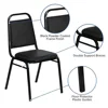 5-Piece Square Dining Table Set with X-Base and 4 Trapezoidal Back Chairs Durable Restaurant Cafe Banquet Furniture 4