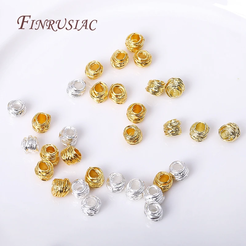 Spacer Beads 18K Gold Plated Spacer Bead For Jewelry Decorative Beads Metal Separator Beads Supplies For Jewelry Bead Jewellery Findings