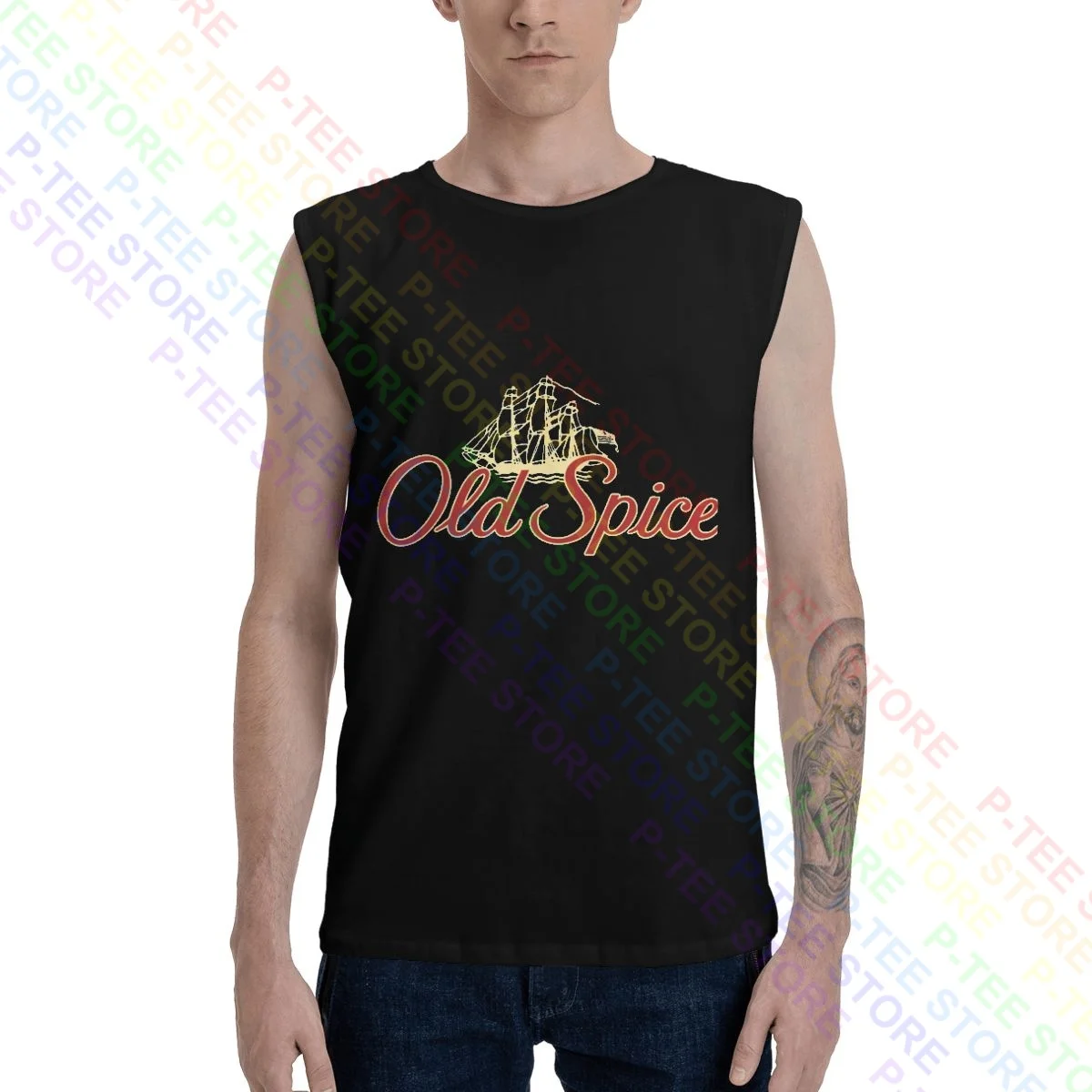 New Old Spice Cologne Ship Clipper Deodorante Nautico Canotte Gilet Senza Maniche Camicia Stile Cotone