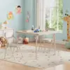 Garvee Kids Table and 2 Chairs Foldable Set, Space-Saving Children's Desk with Chairs for Playing, Drawing & Homework, for Kids Ages 3 and Up, White