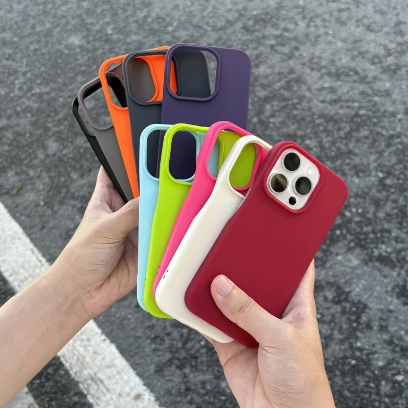 Luxurious Frameless Soft Silicone Cooling Phone Case in Solid Colors