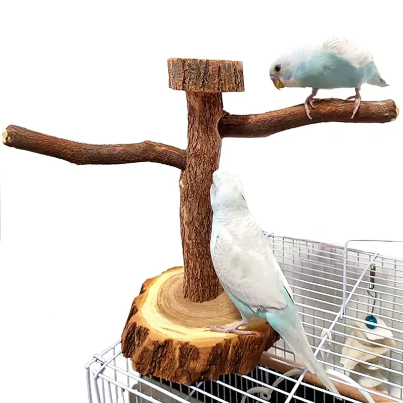 

Parrot Station Stand Tree Branch Bird Standing Birds Training Log Cockatiel Pole Platform Bird Perch in Cage Nests Bird Supplies