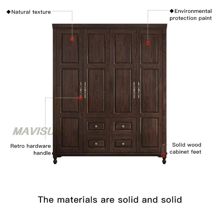 خزانة ملابس بتصميم ريفي كلاسيكي