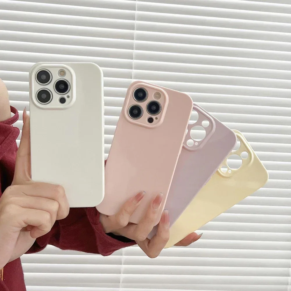 

Candy Color Fashion Phone Case For iphone 14 13 12 11 Pro Max Ultra-thin Glossy Soft Silicone TPU Back Case Cover For iphone 11