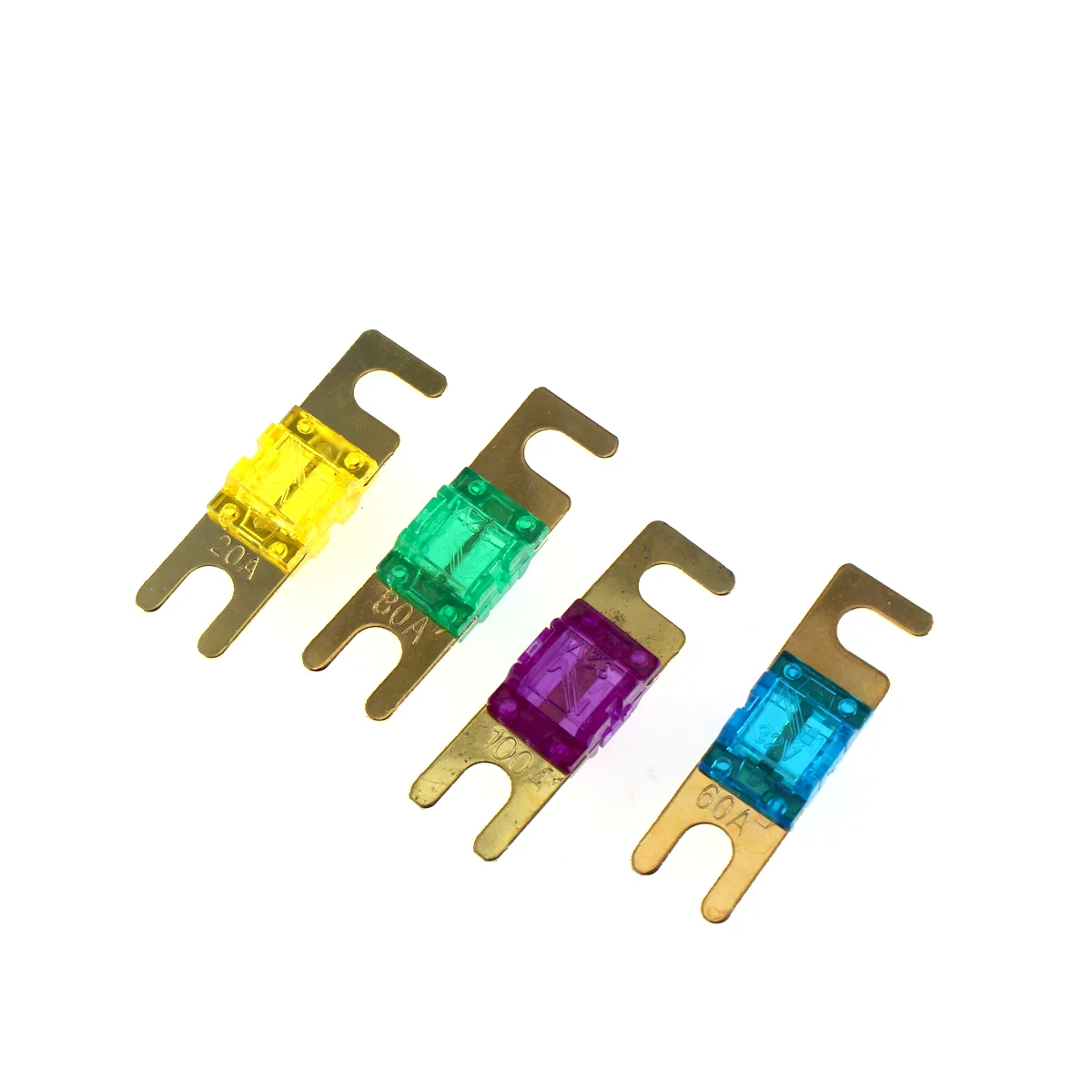 2PCS 15A 20A 30A 40A 50A 60A 70A 80A 100A Gold Fuse