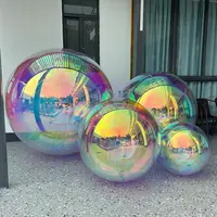 Iridescent Inflatable Mirror Ball Big Shiny Balls Airtight Giant Mirror Balloon Large PVC Sealed Sphere For Wedding Decoration 1