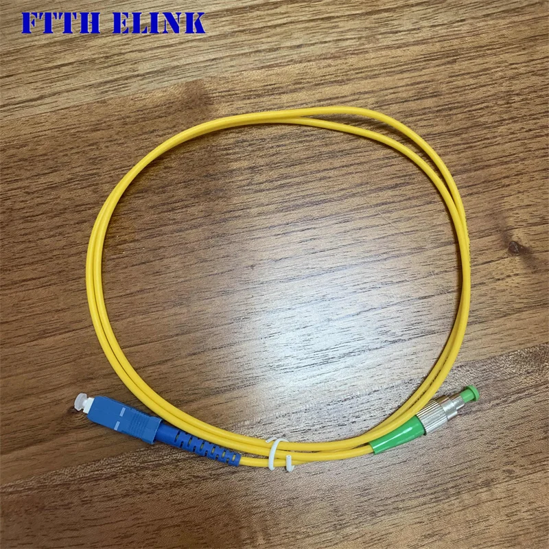 Fiber optic patchcords SC/UPC-FC/APC SX SM 3.0mm G652D jacket yellow cable optical fibre jumper free shipping ELINK 20pcs