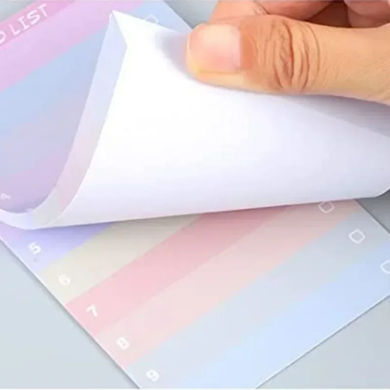 New Multi-color Rainbow Notepad Shopping Plan Memo Pad Office Learning List Memo Pad Notebook School Supplies Decoration