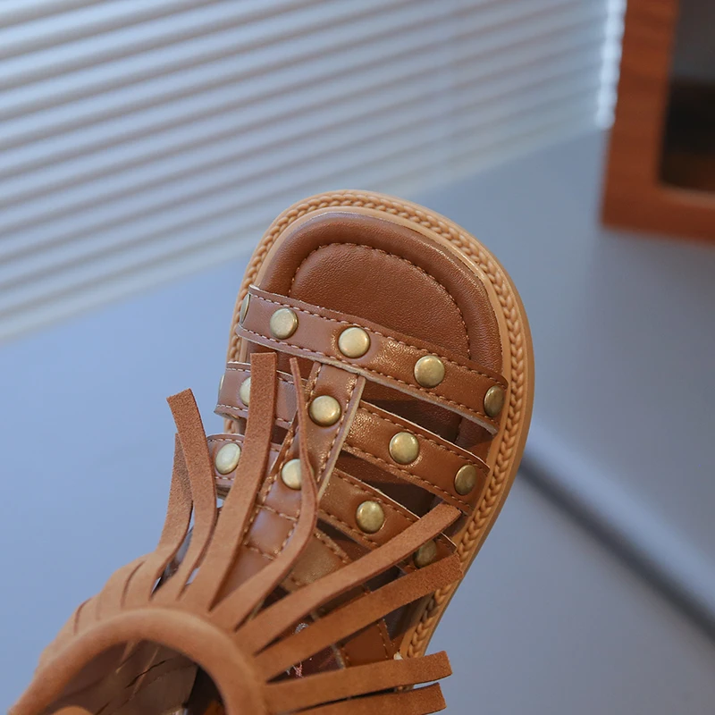 Girls Summer Non Slip High Top Roman Sandals