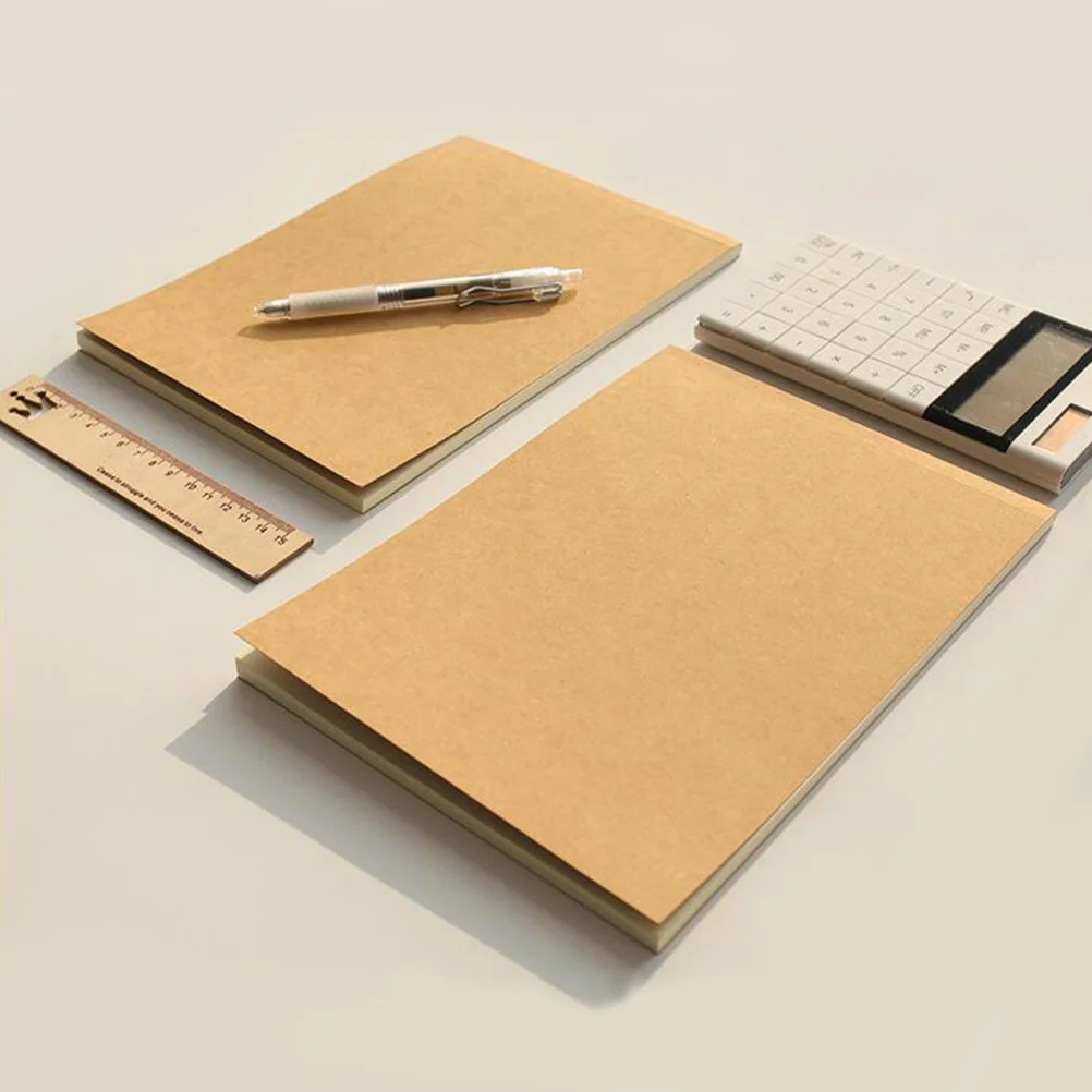 

Kraft Paper Notebook Blank Inner Notebook Pocketbook First Draft Book Sketchbook School Supplies for Writing Drawing (S Size)