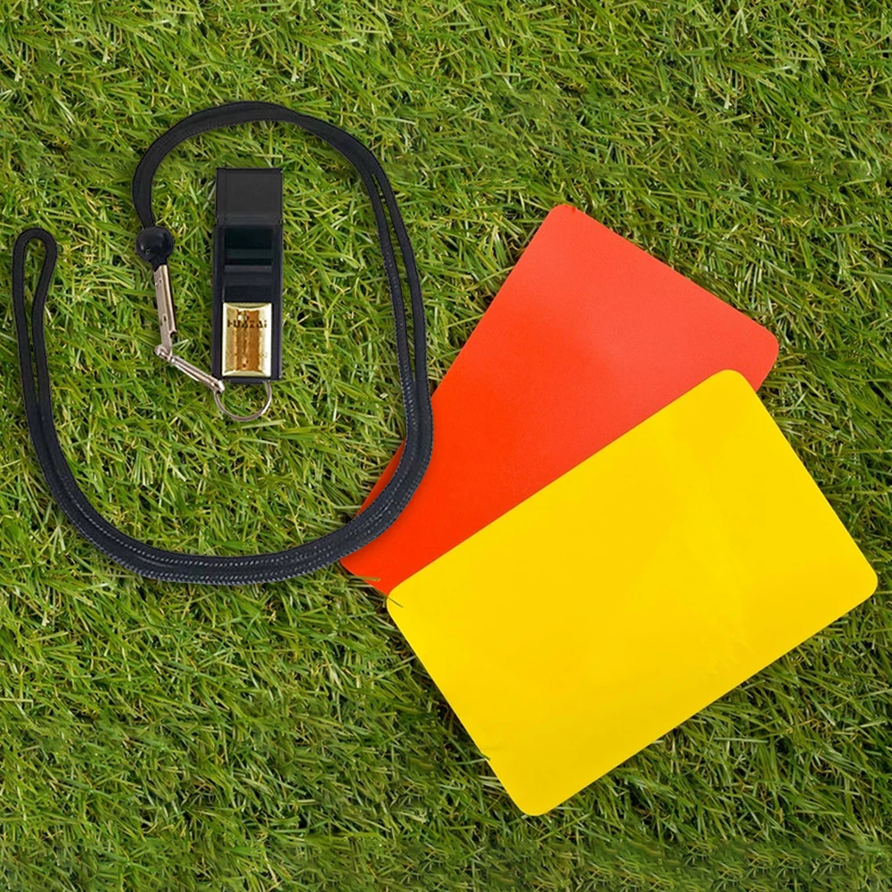 Football Whistle Referee Card Set Portable Warning Cards for Training