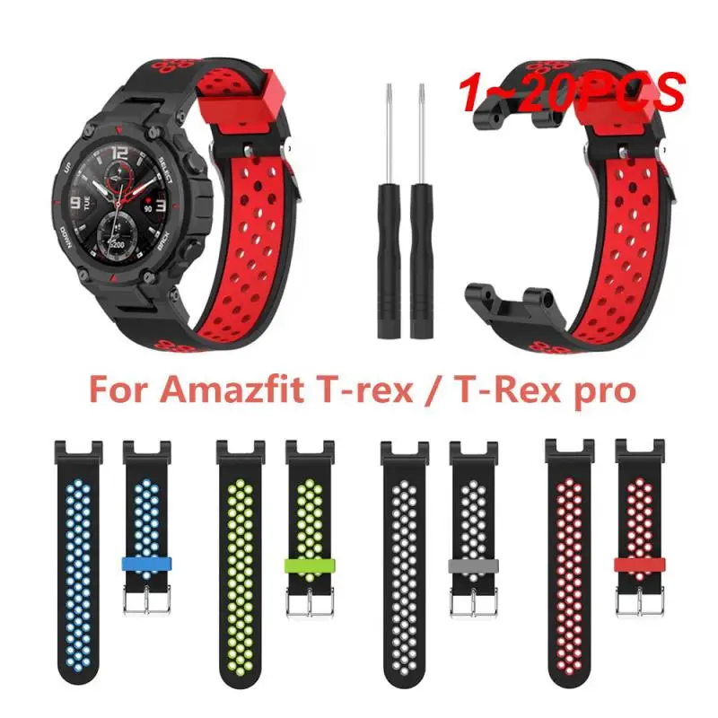 

1 ~ 20 шт., силиконовые ремешки для часов Huami Amazfit T Rex 2/T-rex, спортивный смарт-браслет, Защитный Браслет из ТПУ