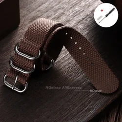 Premium Nylon Woven Watch Strap - Sport Wristband - 22mm (Brown)