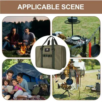 Portable Outdoor Camping Utensil Bag - Waterproof Oxford Travel Bag - Stove Pouch - Cooking Utensils For BBQ, Camping, Cookware, Hiking 6