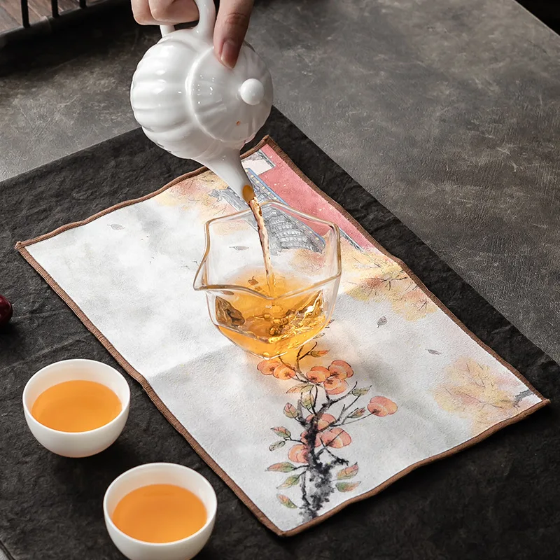 Cotton Linen Tea Towel Tea Ceremony Accessories