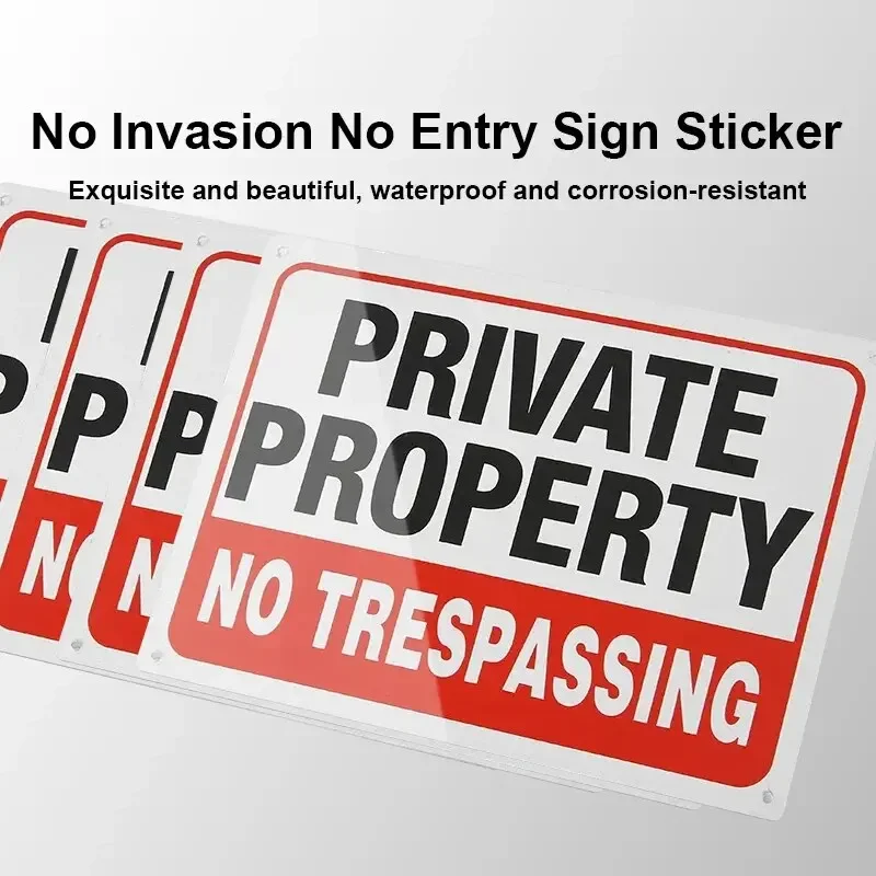 Private Property No Trespassing Sign Rust Free Aluminum Signs with 4 Holes for Home & Business Outdoor Use Warning trespassing sign