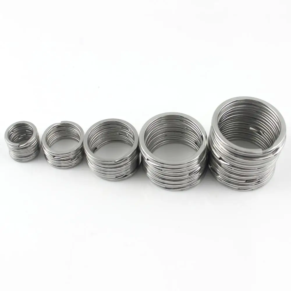 Metal Keyring 5pcs Flat-wire Double Loop 15-38mm DIY Leather Craft Hardware