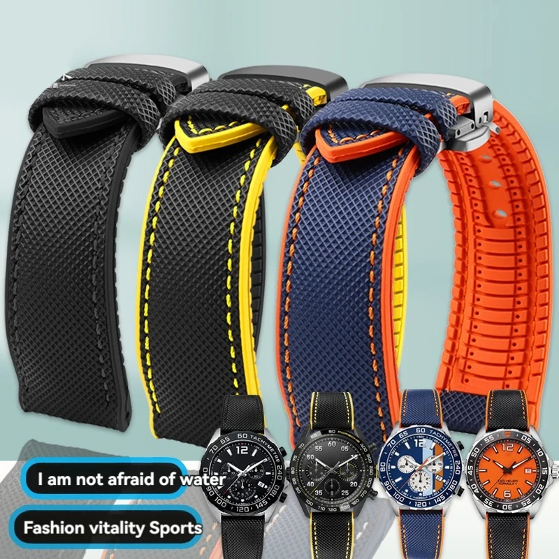 Durable Canvas Nylon Waterproof Watch Strap with Rubber Lining - Men's Watchband Accessories