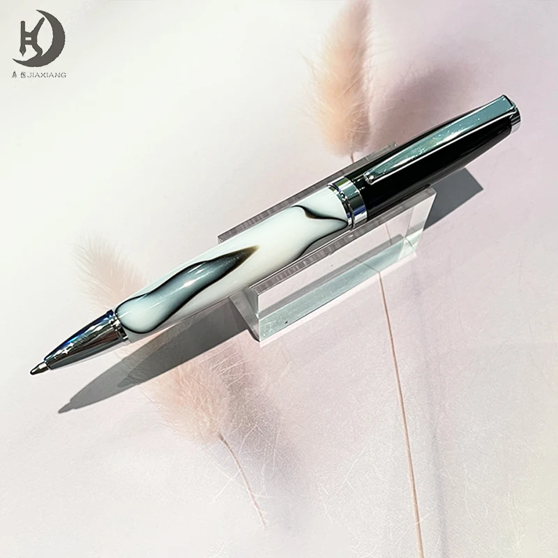 Pearl White Executive Luxury Ballpoint Pen - Elegant Acrylic & Metal Design