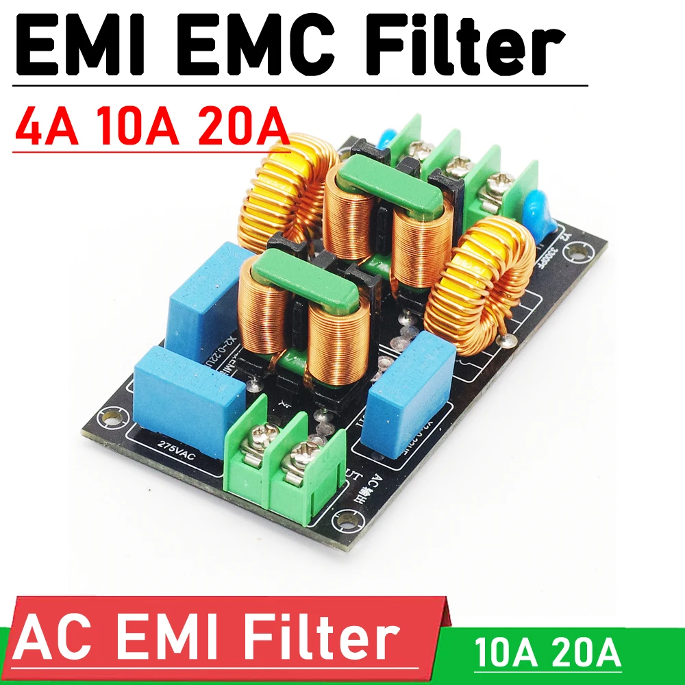 

4A 10A 20A 3-stage EMI EMC Power Filter Board AC 110V 220V EMI Filter FCC Electromagnetic Interference FOR HiFi Audio Amplifier