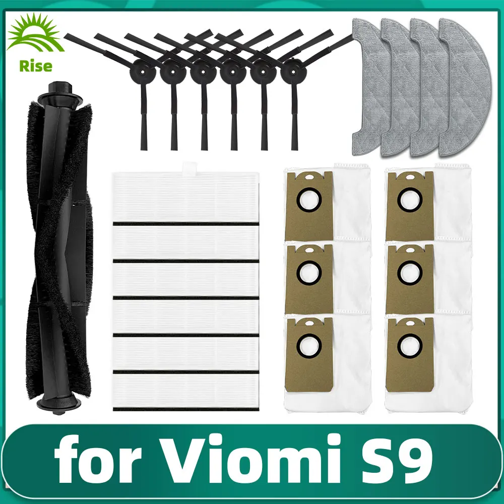 Main Side Brush Hepa Filter Dust Bag Mop Cloths Rag Replacement Parts for Xiaomi Viomi S9 Robot Vacuum Cleaner Spare Accessories |