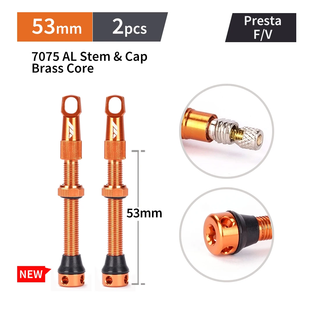 High-Performance Aluminum Alloy Presta Valve Pair for Tubeless Bikes