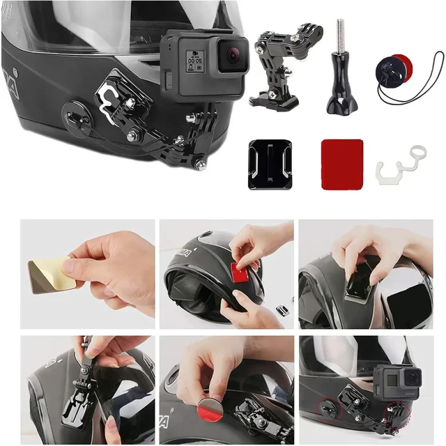 Accessories Kit for GoPro Hero 13 12 11 10 9 8 7 6 5 4 SJCAM AKASO Osmo Motorcycle Helmet Chin Mount Go Pro Insta360 2
