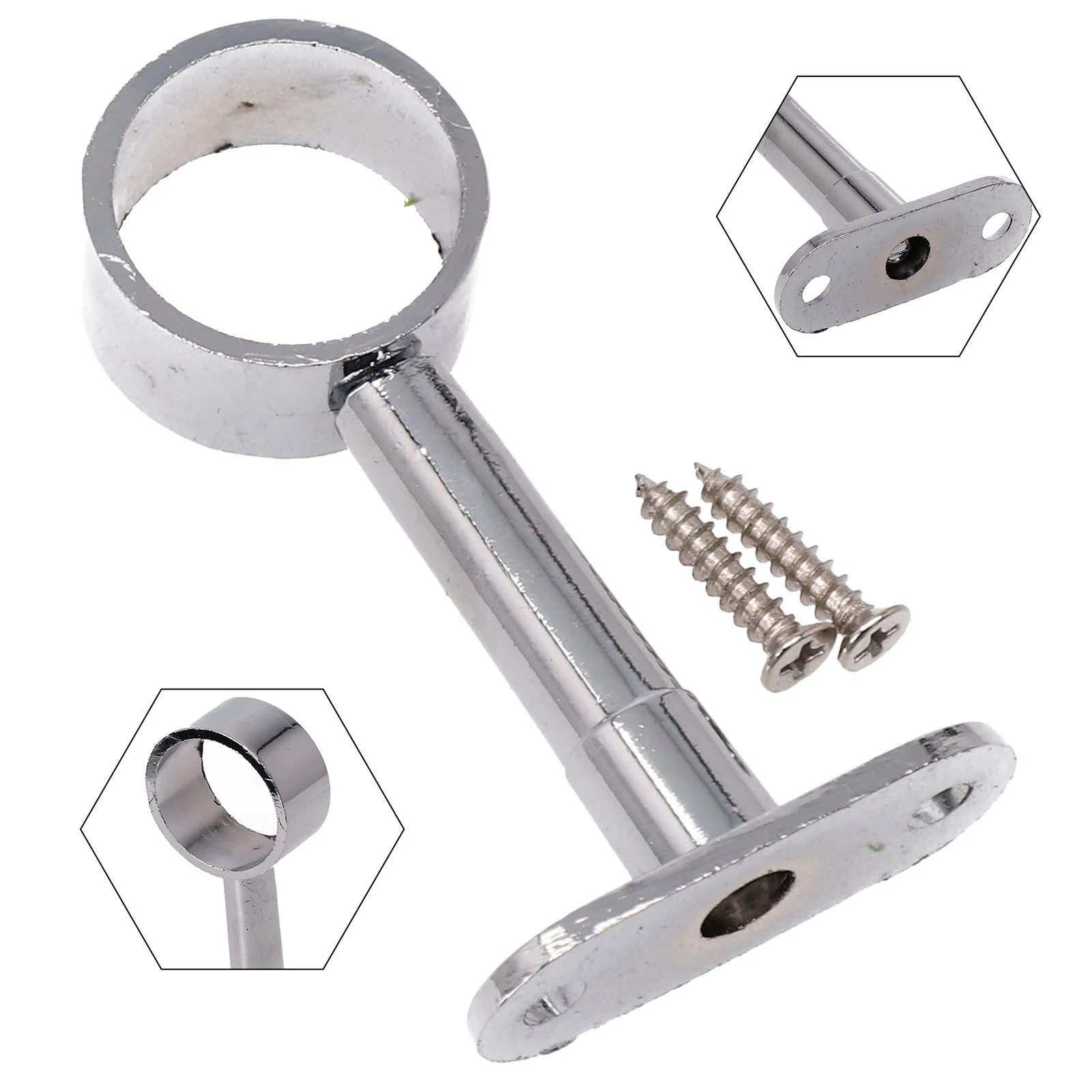 

Round Chrome Centre Bracket Wardrobe Rail Support Hanging Rail Rod Pole Socket End Support Bracket Holder 25mm