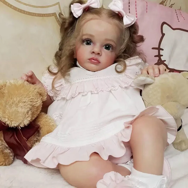 NPK 60CM Reborn Baby Tutti Toddler Girl with Genesis Paint High Quality 3D Skin Multiple Layers Painting Visible Vein