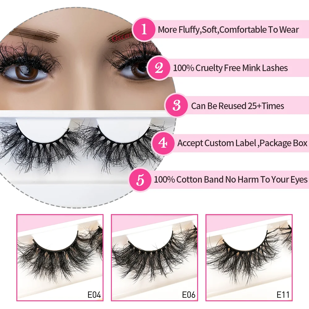 Oscar Queen Wholesale Messy Fluffy Soft Mink Eyelashes Beauty Natural Thick  NO Magnetic False Eyelashes Box Package Maquillaje - AliExpress