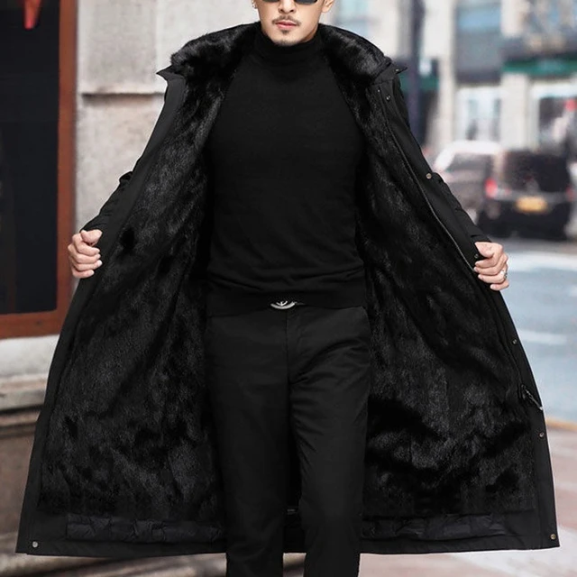 Long Hooded Faux Fur Lined Jacket 3